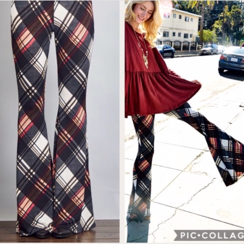 ONE LEFT - Plaid Bell Bottom Flare - Small - Picture 2 of 4